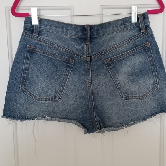 Signature Sequined Denim Mid Rise Short Shorts - Picture 2 of 4